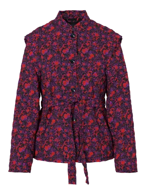 Pieces PCMAROLINE PRINTED JACKET W. BELT Black/Dahlia 17160461