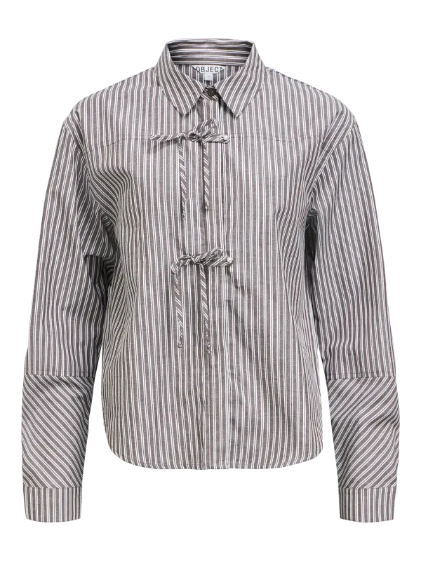 Object OBJNOELLE L/S RE SHIRT 141 Seal Brown/Brown 23047730