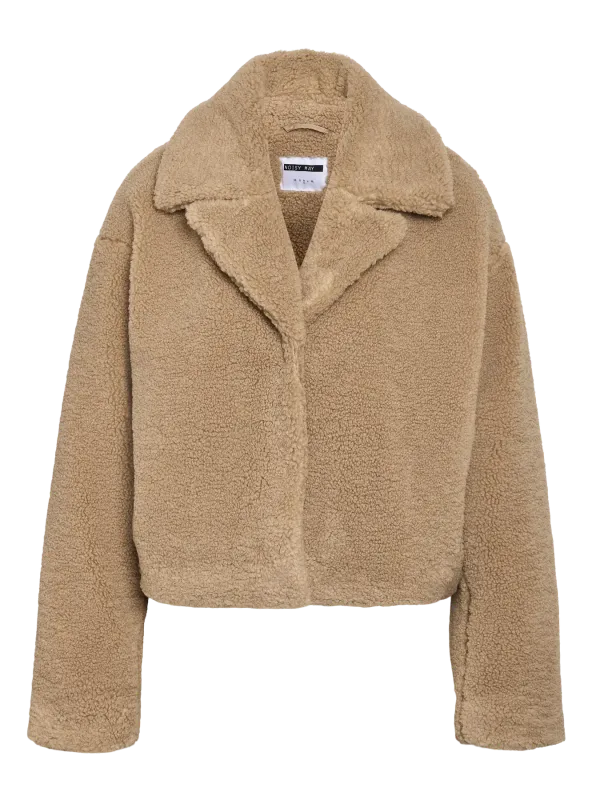 Noisy May NMNATI CROP TEDDY JACKET FWD NOOS Birch 27034329