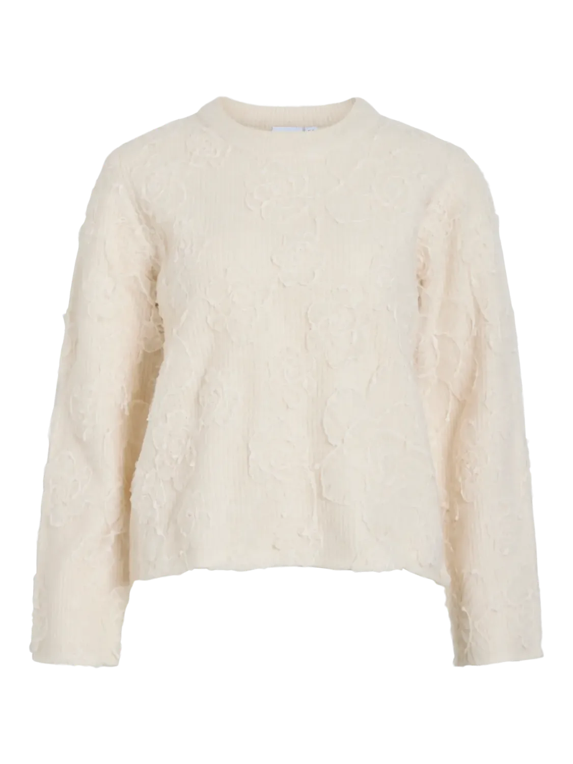 Vila VIHAYDEN O-NECK L/S EMBROIDERY KNIT: Natural Melange 14108817