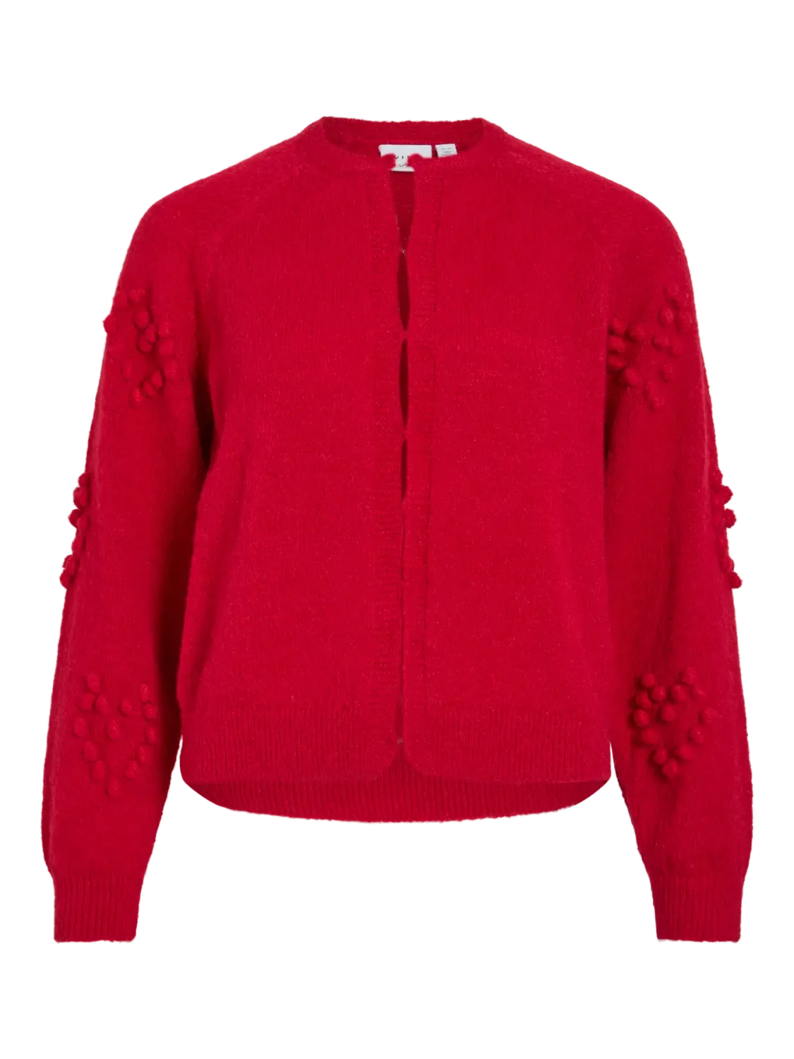 Vila VIMERIT L/S O-NECK BUBBLE KNIT CARD: Jester Red 14112273
