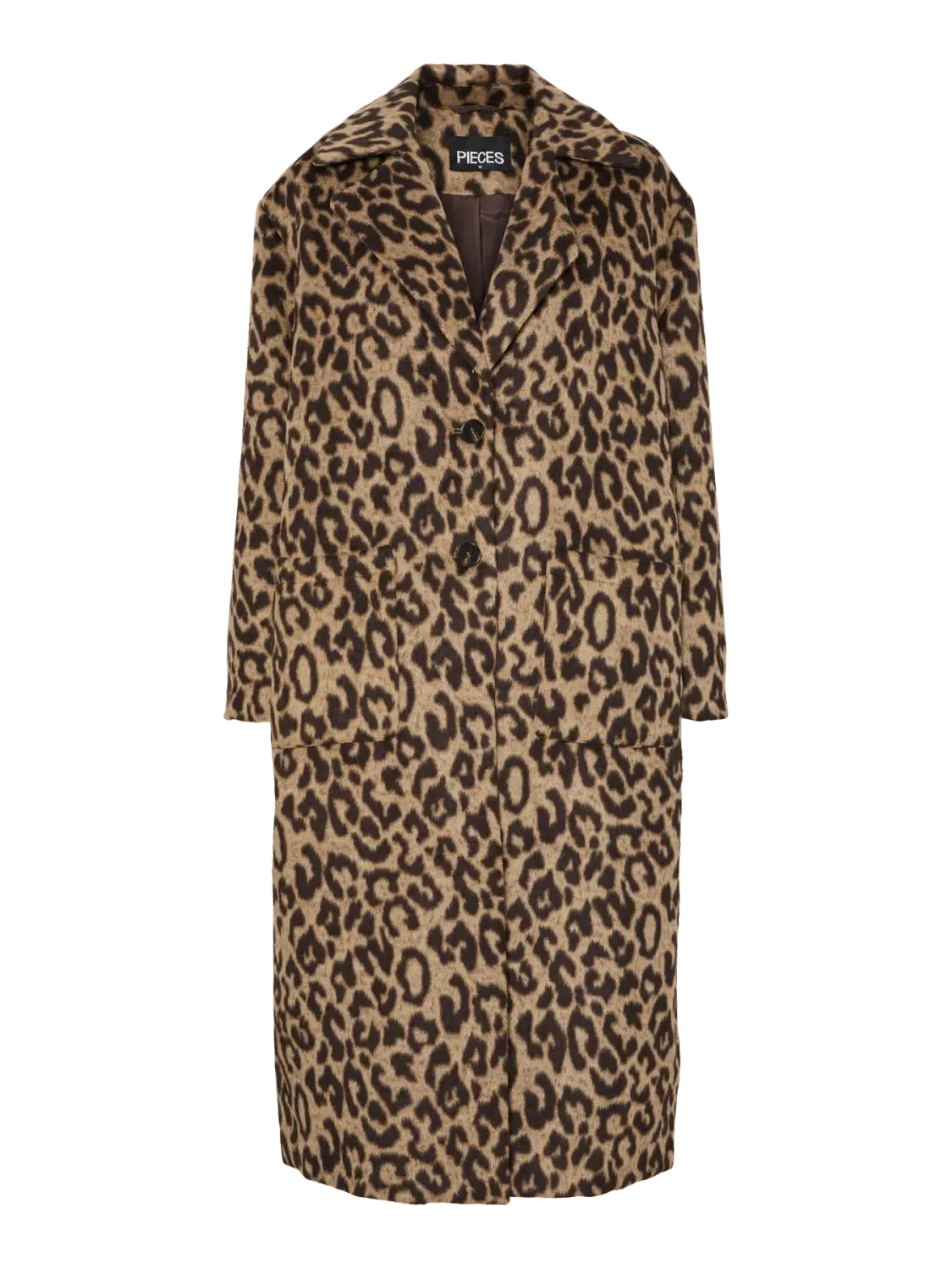 Pieces PCJILI LEO LONG PRINTED COAT Black/Leopard 17159604