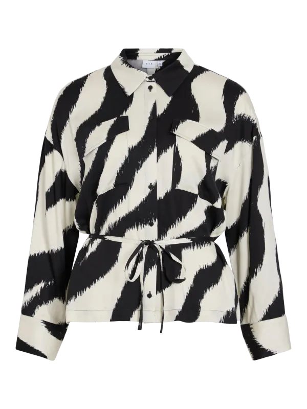 Vila VIEMMELINE L/S SHIRT Black Beauty/BIRCH 14110871