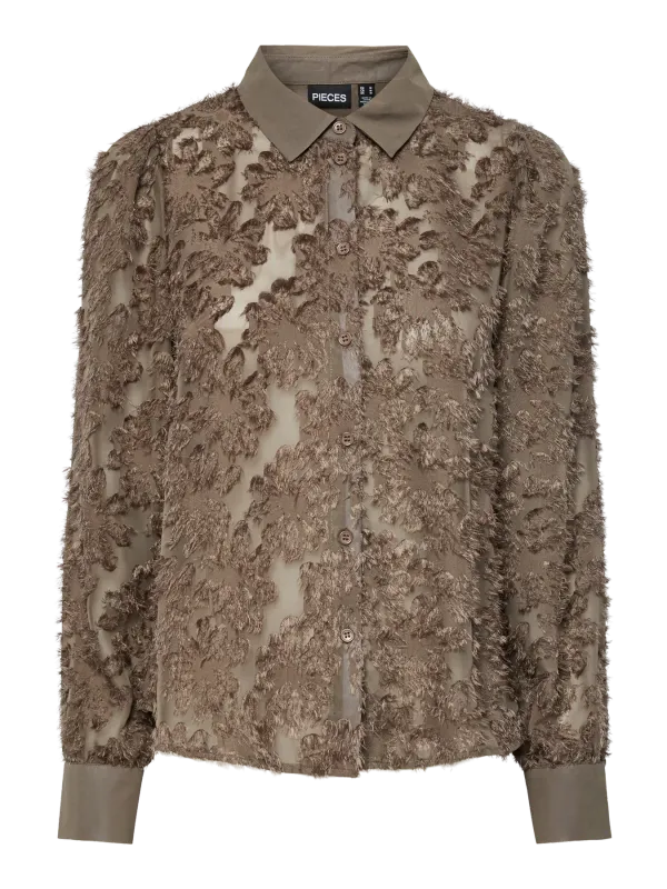Pieces PCMIARA LS SHIRT WVN BC Morel 17160869