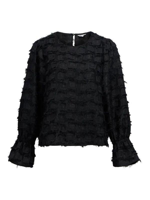 Object OBJDARIA RE L/S O-NECK TOP 140 Black 23047328