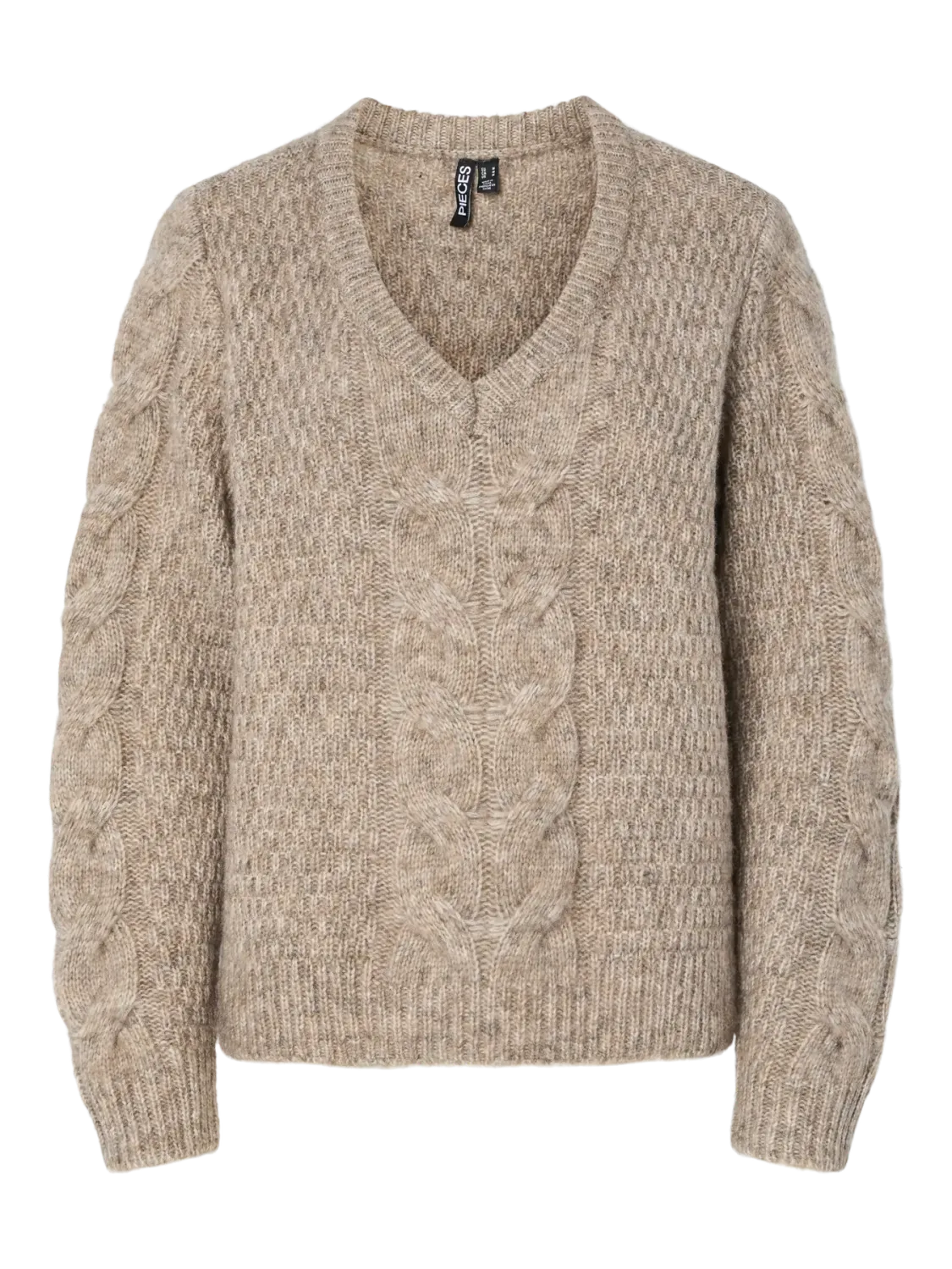 Pieces PCNINA LS V-NECK KNIT NOOS BC Fossil 17158927