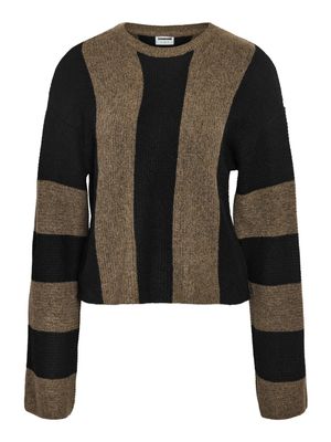 Noisy May NMAGATHA L/S WIDE SLEEVE KNIT FWD D: Morel/BLACK 27034700