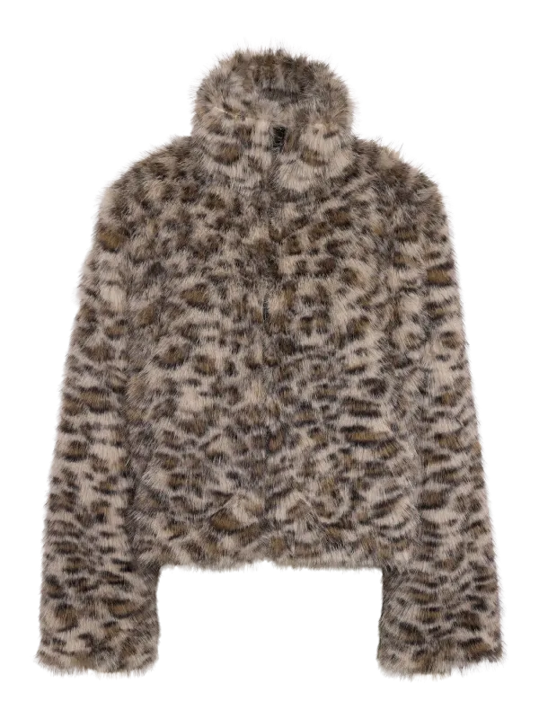 Noisy May NMJENNIFER FUR JACKET Birch/LEO 27035293