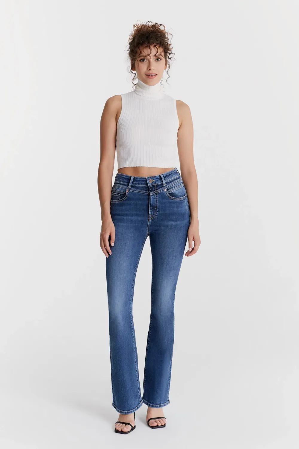 Cup Of Joe Denim ultra high waist flare Sapphire Blue Matilda