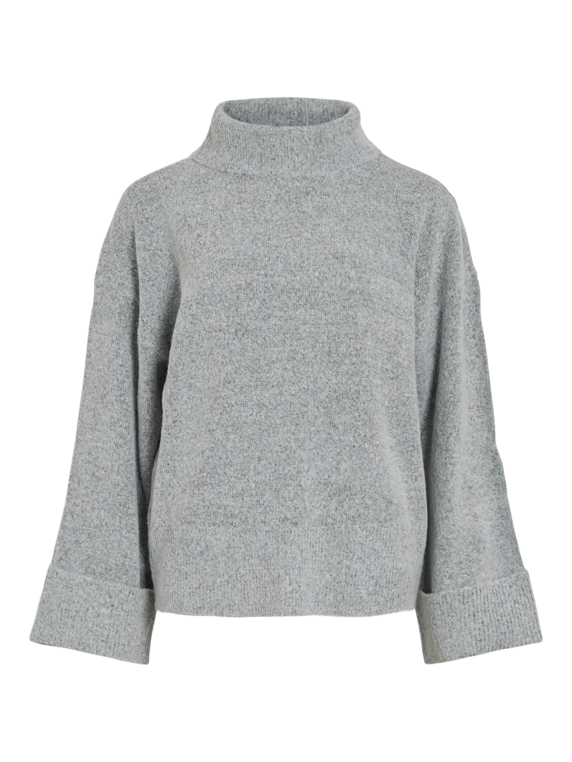 Vila VIROLFIE ROLL NECK L/S KNIT TOP - N: Light Grey Melange 14106322