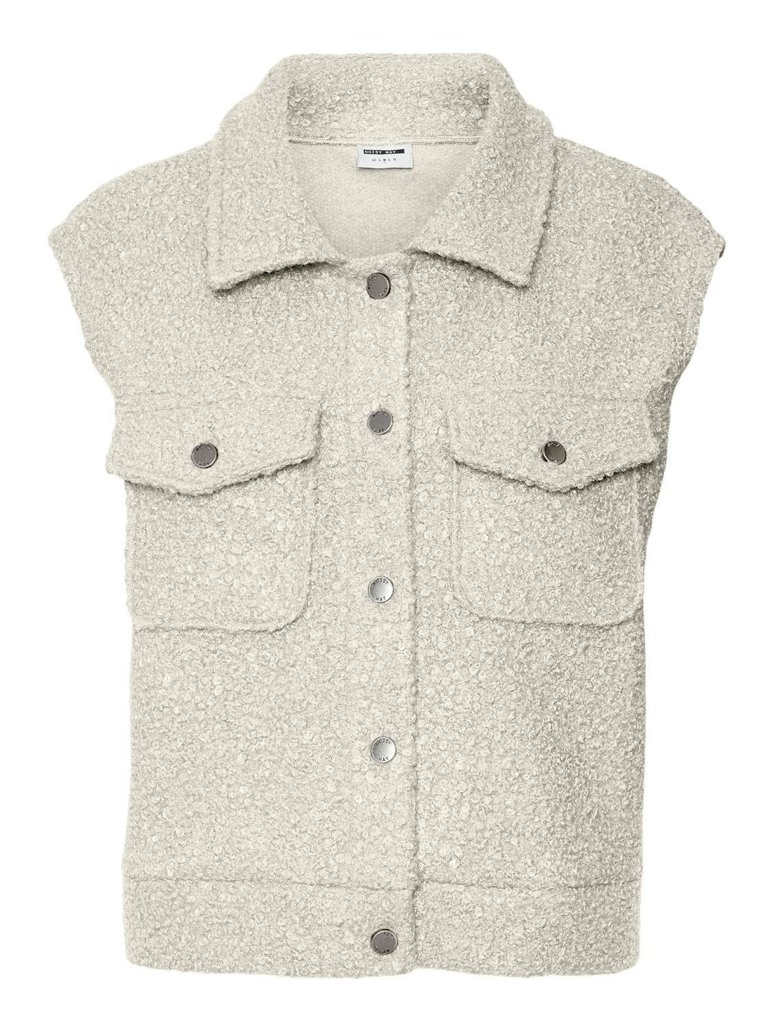 Noisy May NMHINNY S/L BOUCLE VEST Birch/DARK METAL LOG 27023741