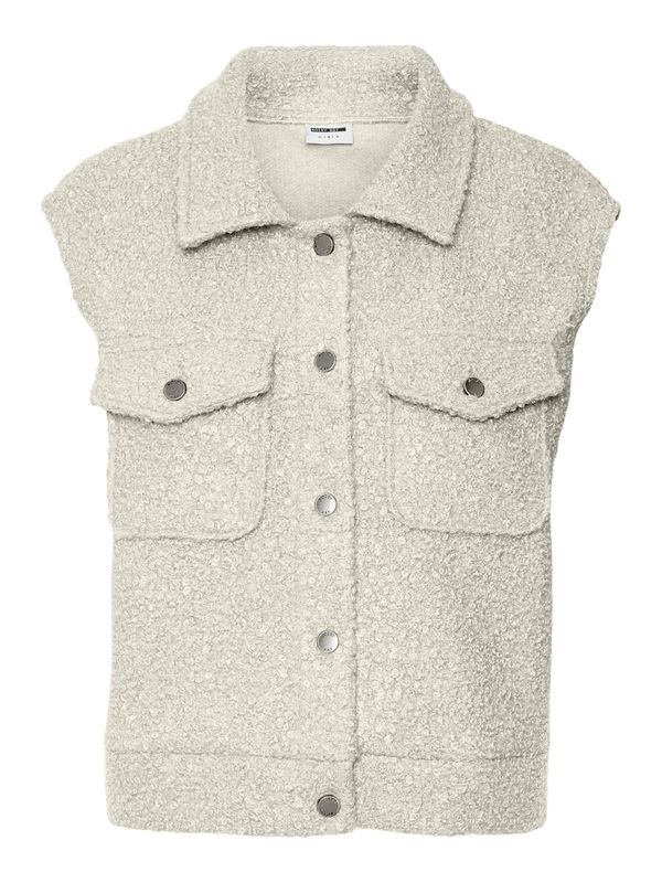 Noisy May NMHINNY S/L BOUCLE VEST Birch/DARK METAL LOG 27023741
