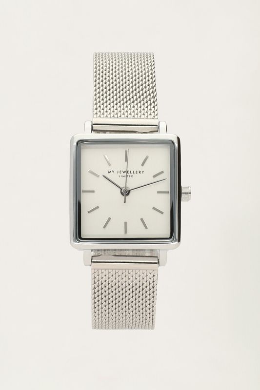 My Jewellery Horloge Vierkante Wijzerplaat zilver