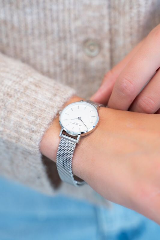 My Jewellery Rond horloge witte wijzerplaat Zilver