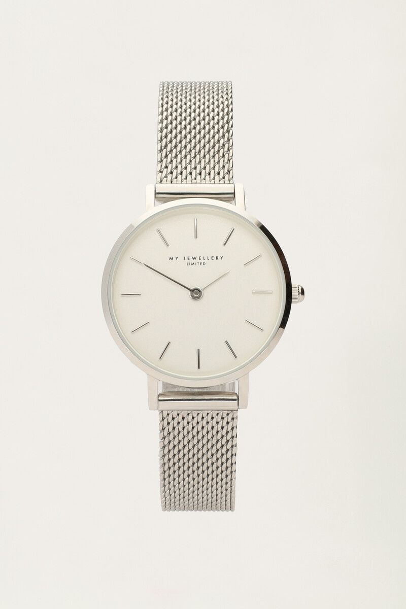 My Jewellery Rond horloge witte wijzerplaat Zilver My Jewellery Rond horloge witte wijzerplaat Zilver