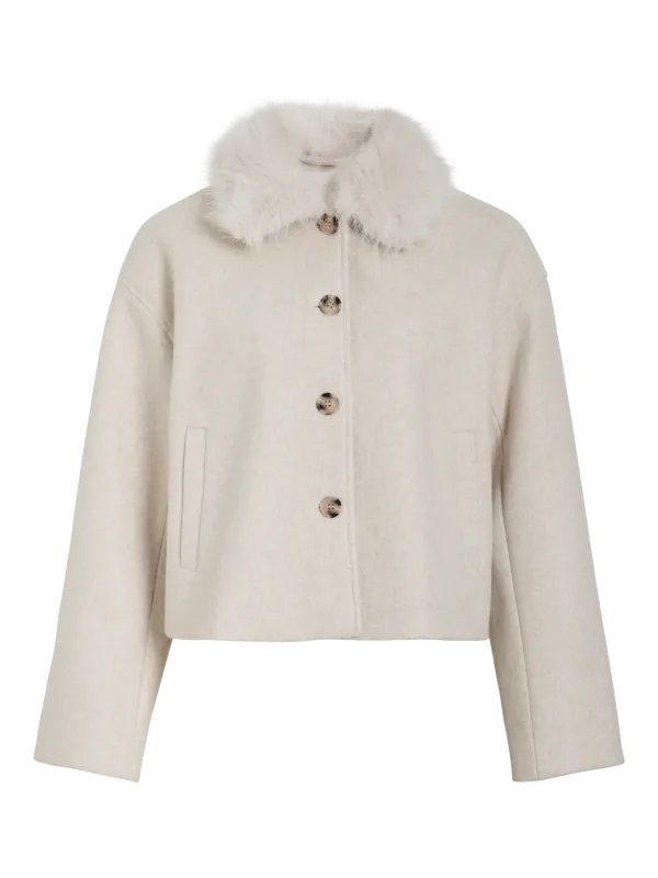 Vila VIQUINN L/S SHORT JACKET Super Light Natural 14110816