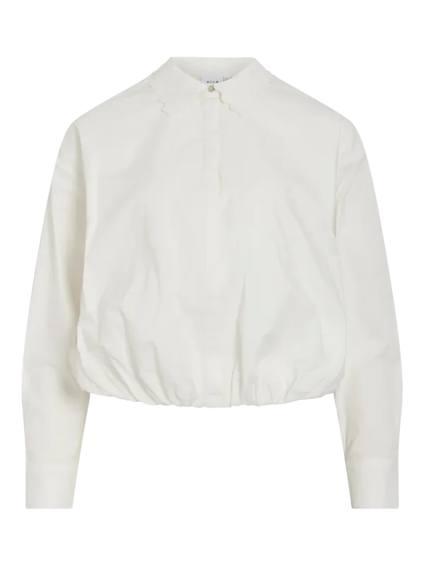 Vila VIWAVYA L/S WAVY BALLOON SHIRT Snow White 14111374