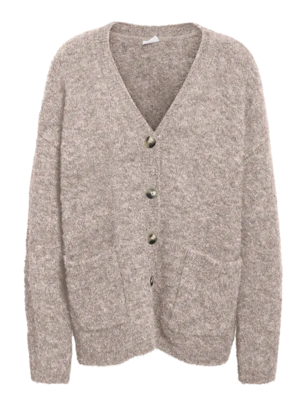 Noisy May NMDOLLY L/S KNIT CARDIGAN FWD NOOS Silver Mink 27034806