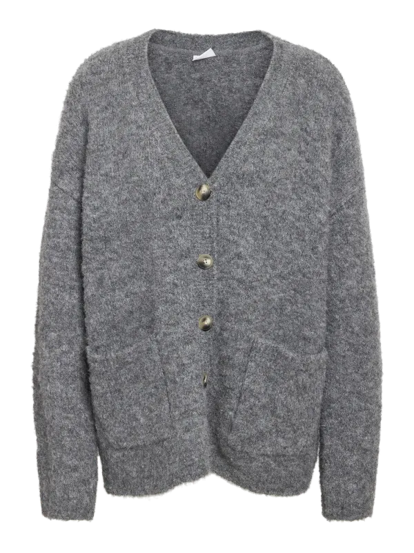 Noisy May NMDOLLY L/S KNIT CARDIGAN FWD NOOS Medium Grey Melange 27034806