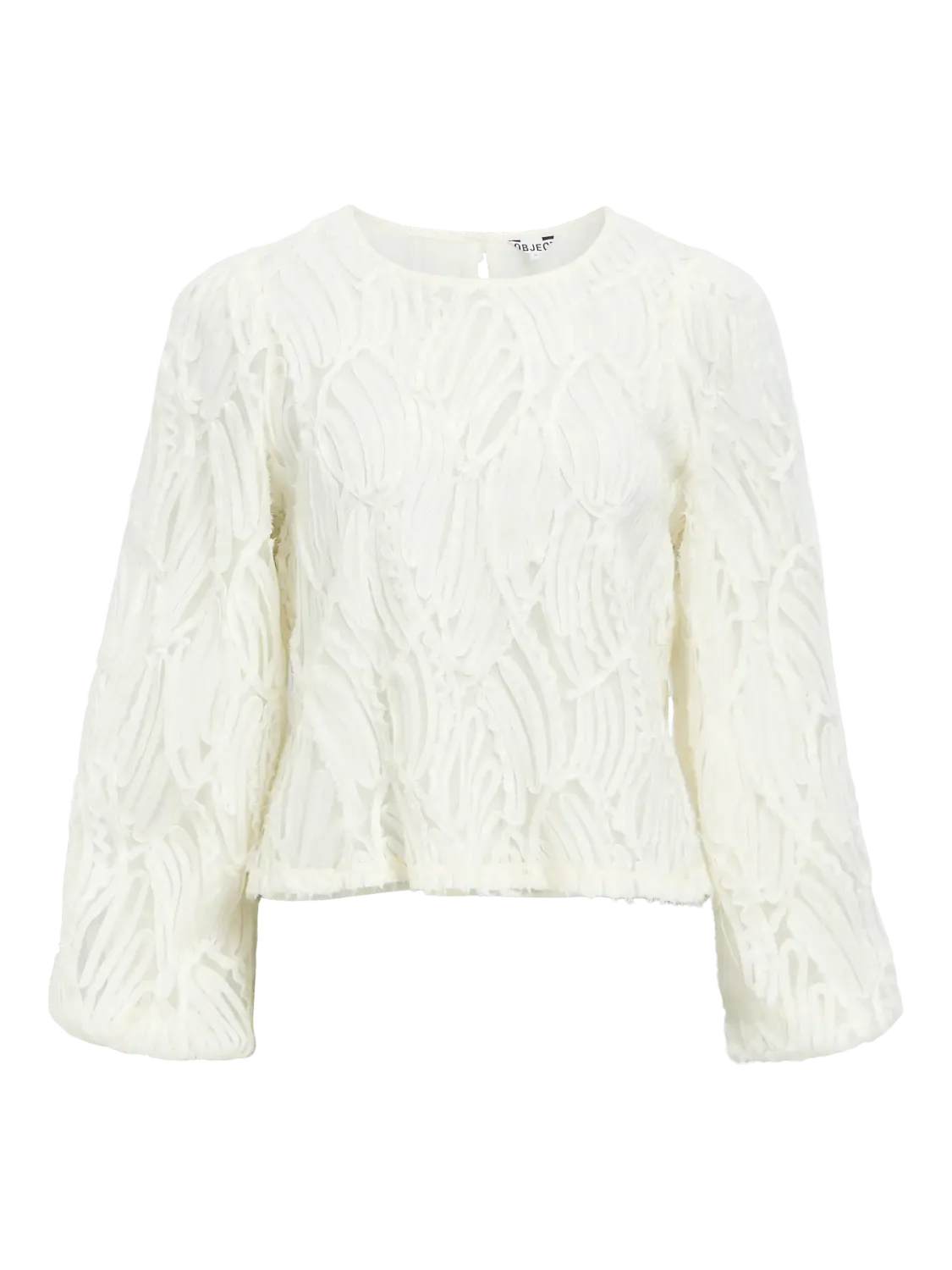 Object OBJLUCIE L/S RE O-NECK TOP NOOS White Sand 23047624