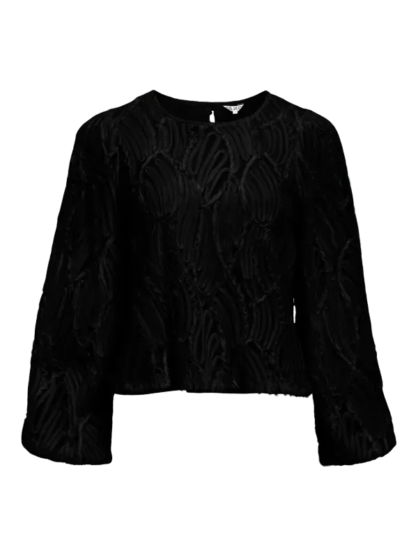 Object OBJLUCIE L/S RE O-NECK TOP NOOS Black 23047624