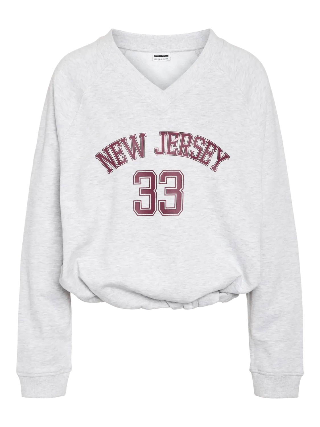 Noisy May NMASTON L/S V-NECK SWEAT Light Grey Melange/P 27036439