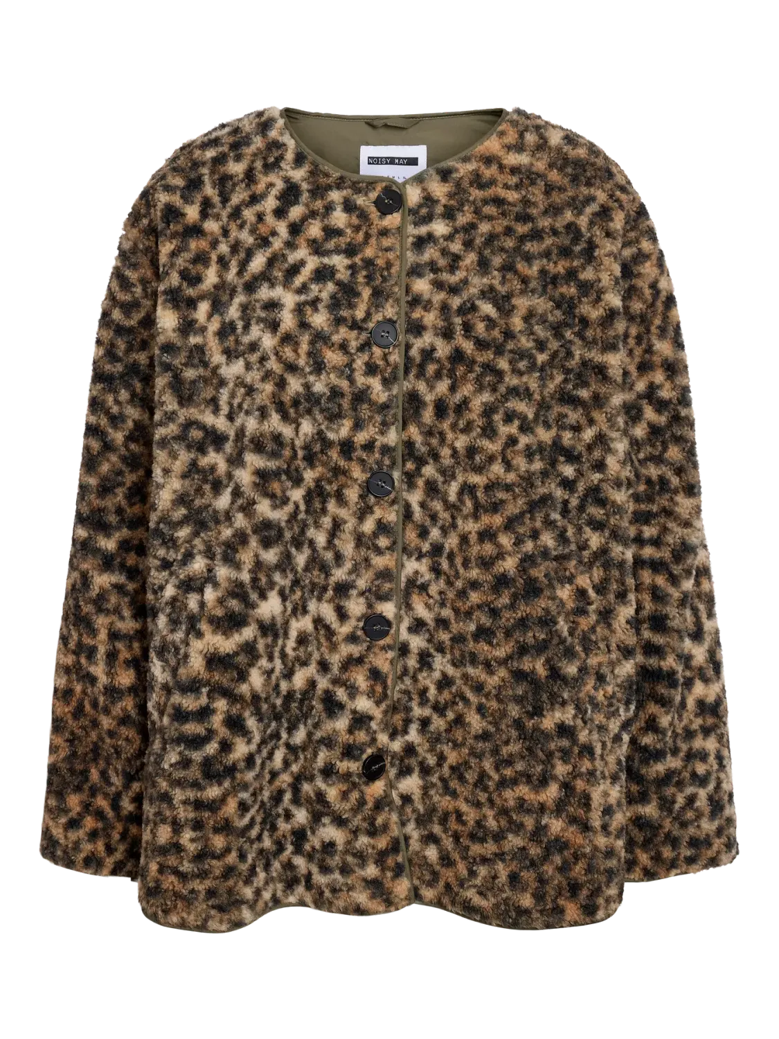 Noisy May NMFELINE LOOSE TEDDY JACKET FWD Birch/LEO 27035980