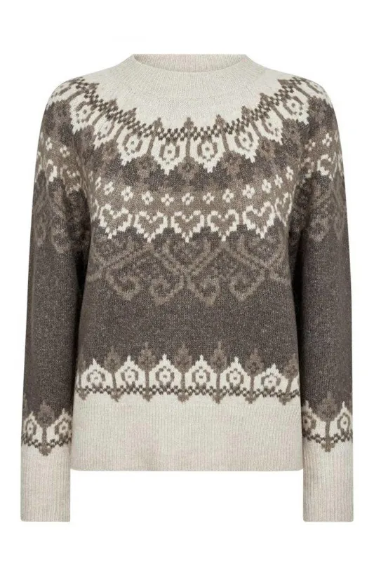 Freequent FQMERLA-PULLOVER Morel Mel. w. Moonbeam Mel. 206760