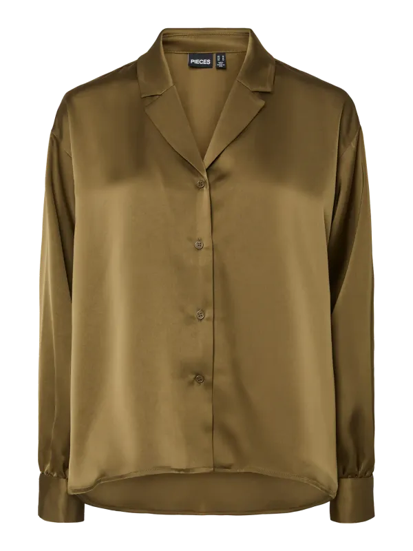 Pieces PCRONJA LS LOOSE SHIRT WVN Military Olive 17161740
