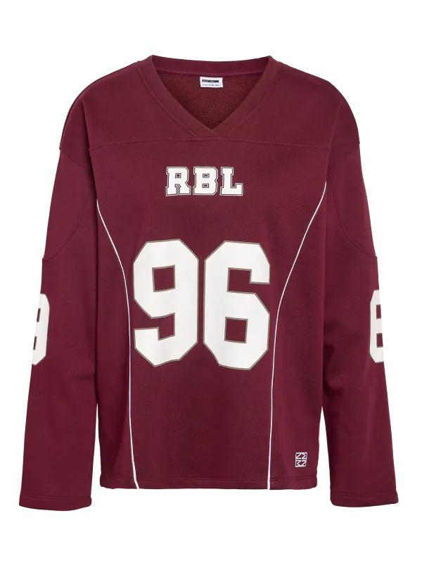Noisy May NMASTON L/S V-NECK SPORTS SWEAT JRS: Windsor Wine 27036258