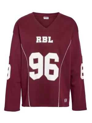 Noisy May NMASTON L/S V-NECK SPORTS SWEAT JRS: Windsor Wine 27036258