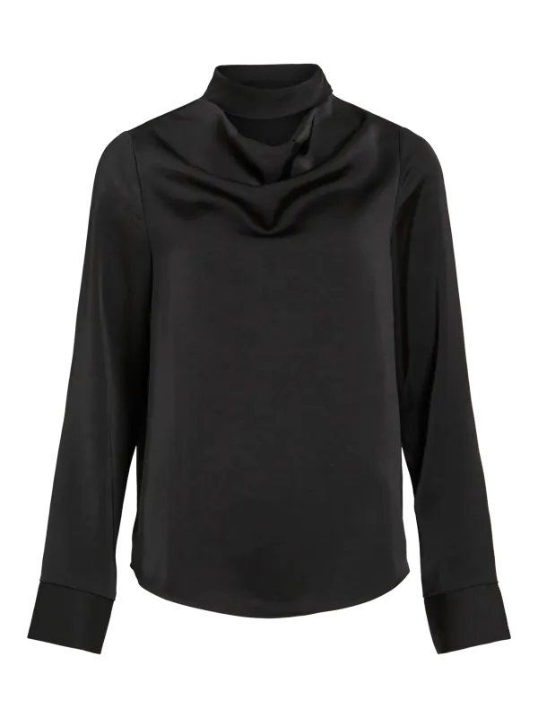 Vila VIFADIA L/S DRAPED TOP Black 14115067