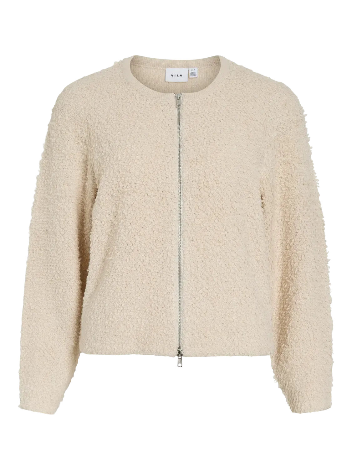 Vila VIPAZA O-NECK L/S ZIPPER KNIT CARDI: Birch 14109011