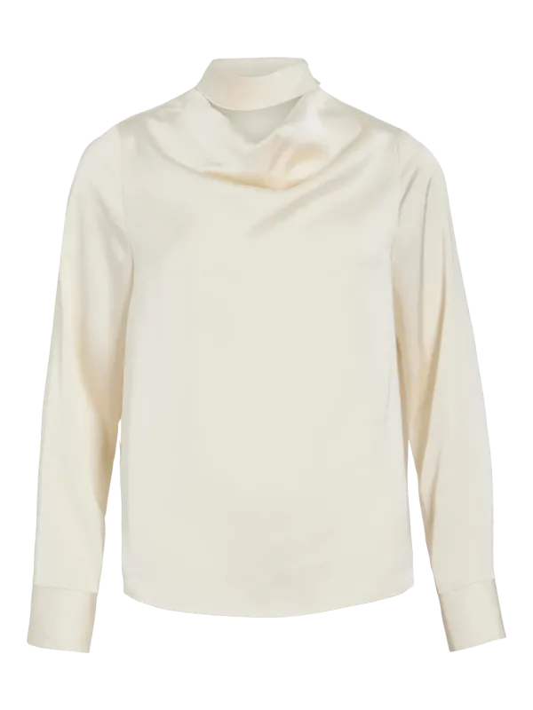 Vila VIFADIA L/S DRAPED TOP Birch 14115067