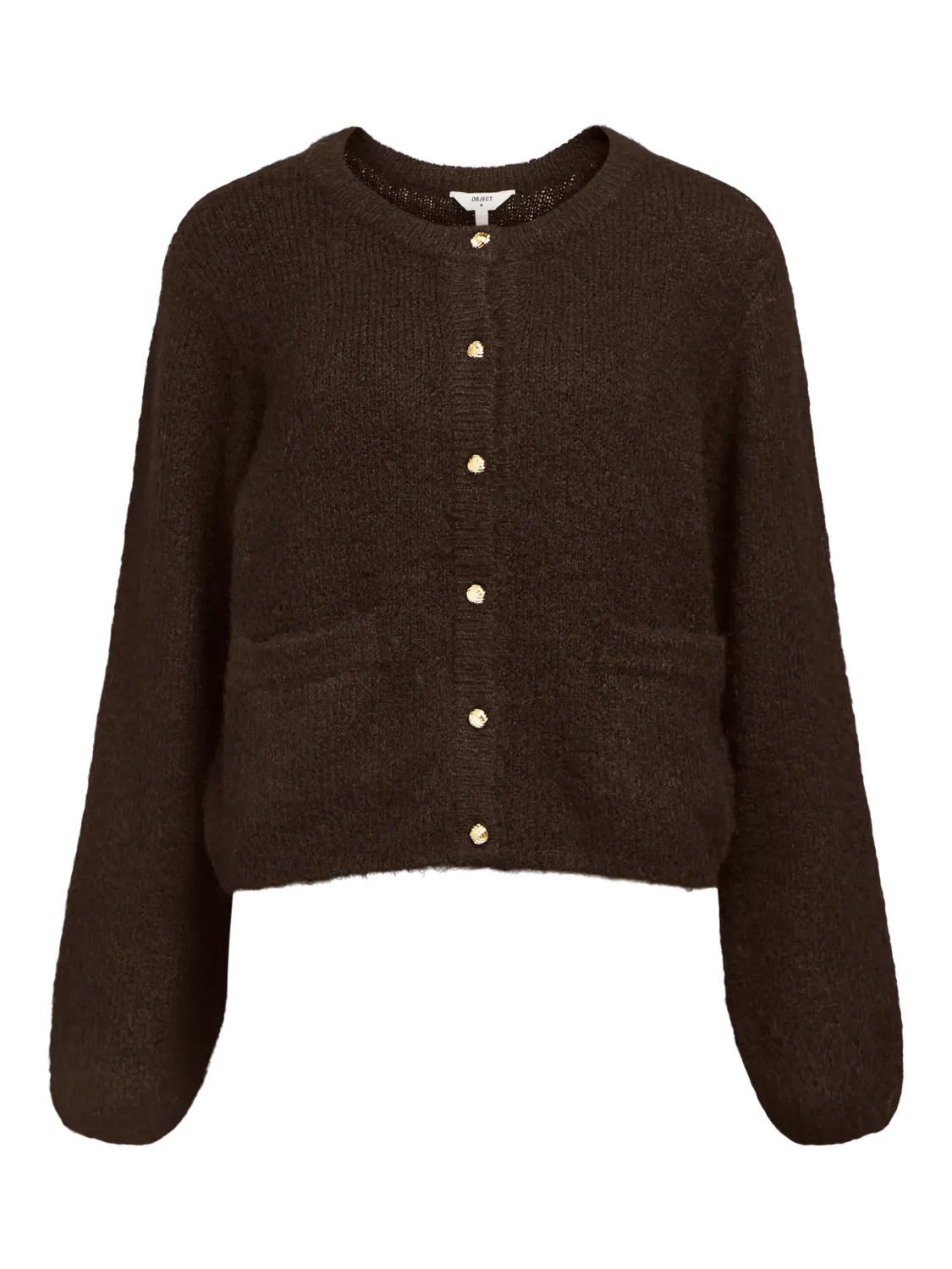 Object OBJSAGGIA RE L/S KNIT CARDIGAN NOOS Seal Brown/Melange 23046886