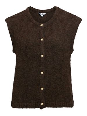 Object OBJSAGGIA RE KNIT VEST CARDIGAN NOO: Seal Brown/Melange 23048079 Object OBJSAGGIA RE KNIT VEST CARDIGAN NOO: Seal Brown/Melange 23048079