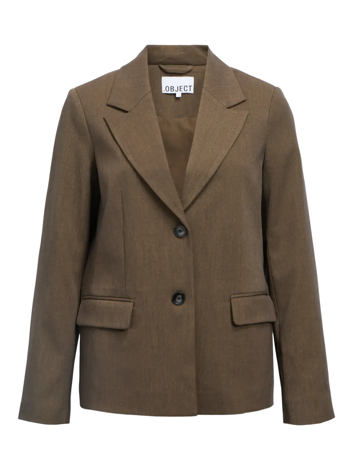 Object OBJKARA L/S LO BLAZER 142 Seal Brown/Melange 23048012