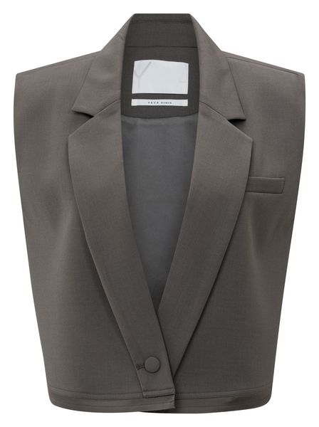 YaYa Sleeveless short blazer DARK NIGHT GREY 01-501075-510