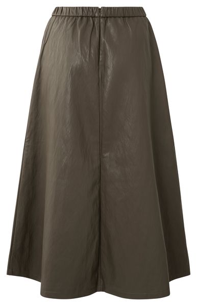 YaYa Faux leather A-line midi skirt DARK TAUPE GREY 01-409085-510