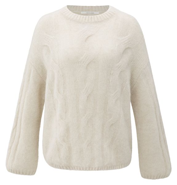 YaYa Soft cable knit sweater WOOL WHITE 01-000520-510