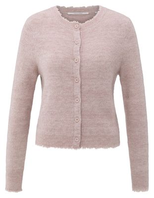YaYa Cardigan with trim details SHADOW GRAY PINK MEL 01-010137-510
