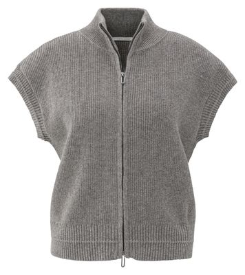 YaYa Sleeveless zip-up cardigan TAUPE GREY 01-010132-510