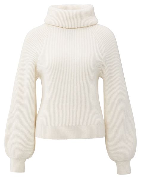 YaYa Sweater with wide collar WOOL WHITE 01-000508-510
