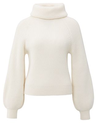 YaYa Sweater with wide collar WOOL WHITE 01-000508-510