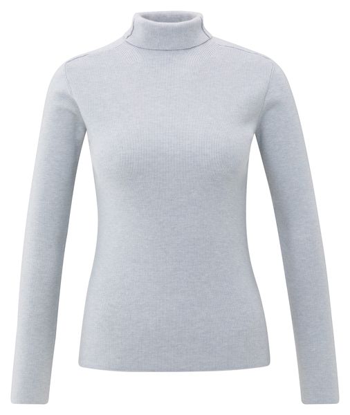 YaYa Ribbed top with turtleneck SECRET SPACES GREY 01-000517-510