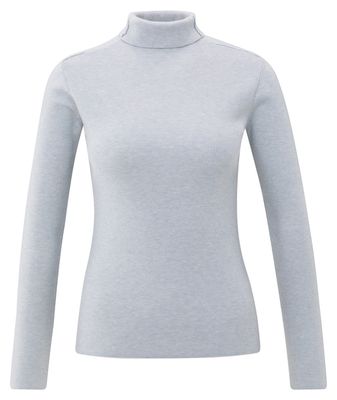 YaYa Ribbed top with turtleneck SECRET SPACES GREY 01-000517-510