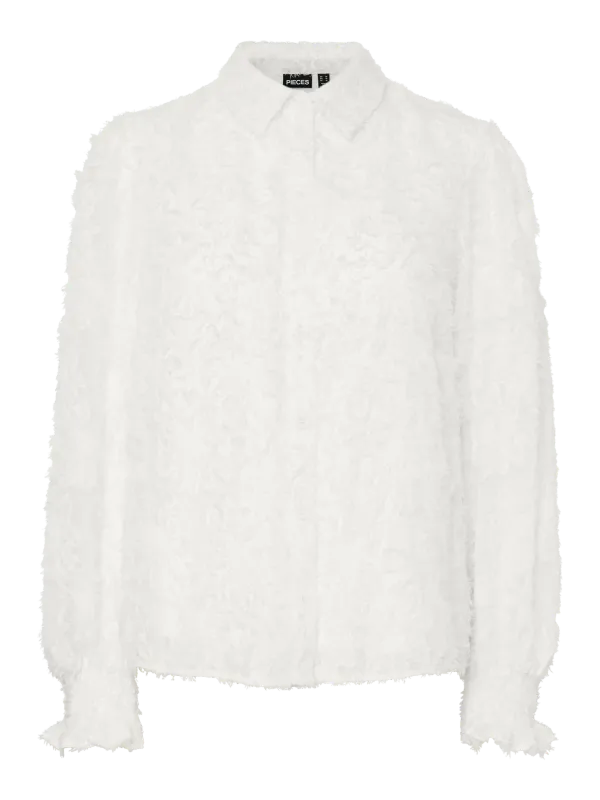 Pieces PCPINA LS SHIRT WVN BC Cloud Dancer 17154276