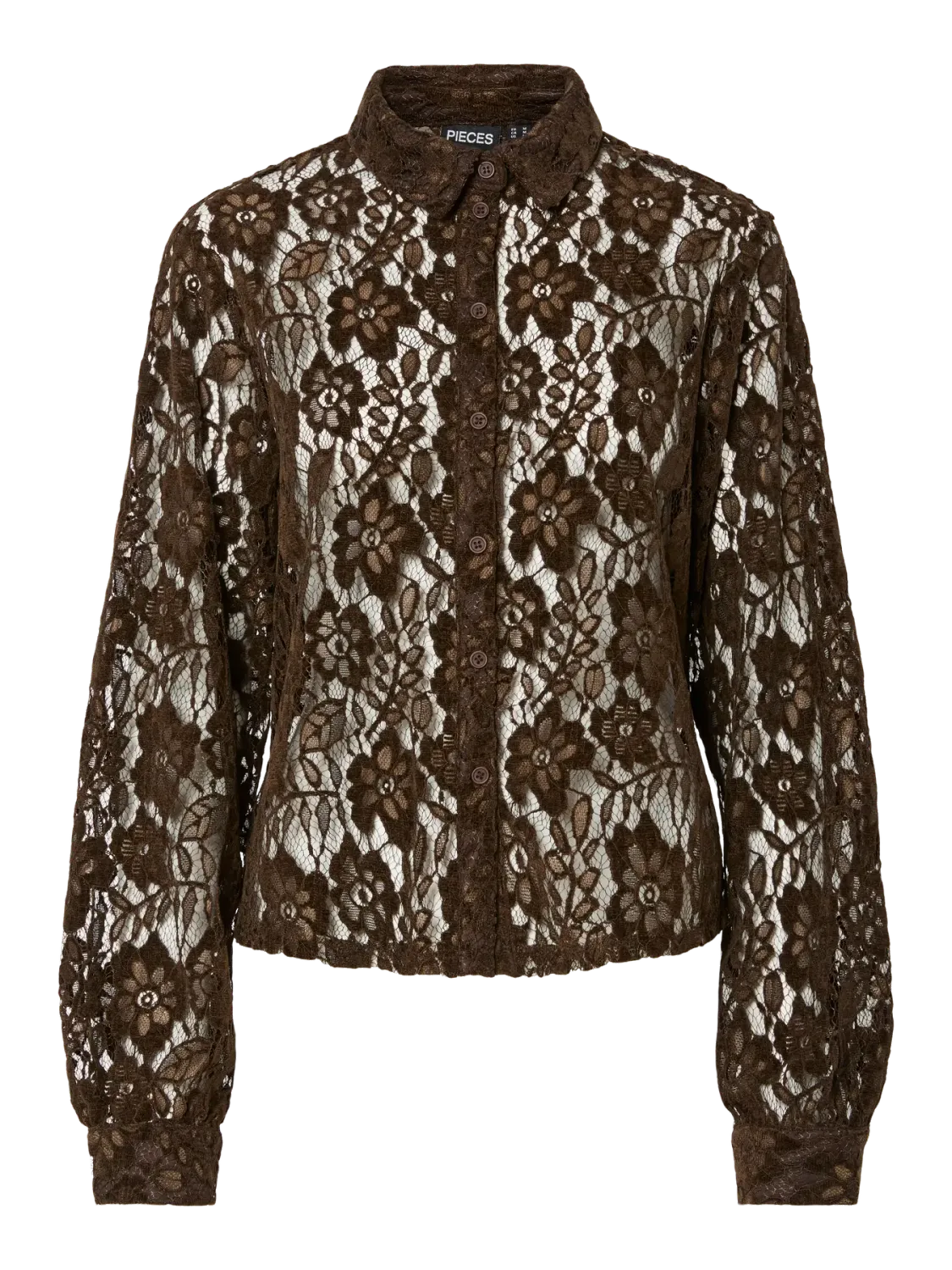 Pieces PCMOSELYN LS SHIRT WVN Hot Fudge 17160870