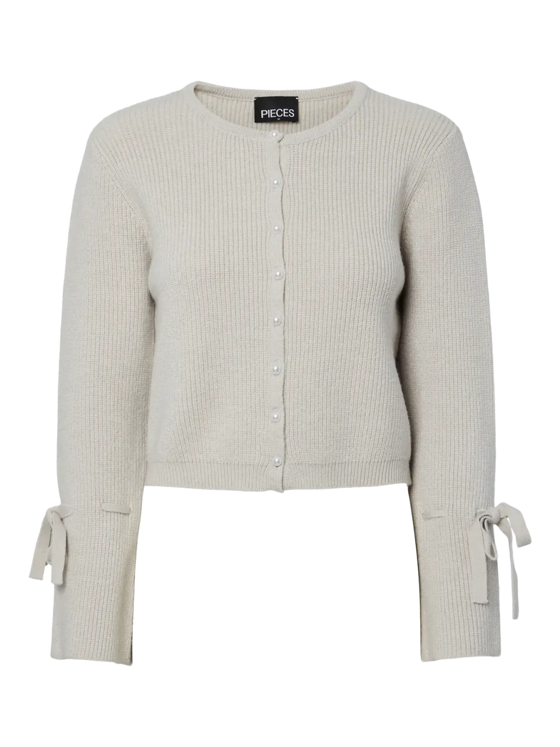 Pieces PCRIKKE LS O-NECK KNIT CARDIGAN Light Grey Melange 17163880