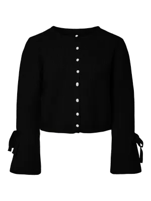 Pieces PCRIKKE LS O-NECK KNIT CARDIGAN Black 17163880